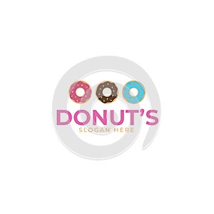 Three donuts vector logo design