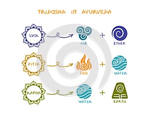 The Three Doshas in Ayurveda Poster photo