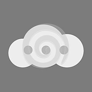 Three dots in a cloud vector. Redirection to cloud service vector icon. Continuation in the cloud icon.