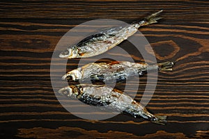 Three dried fish