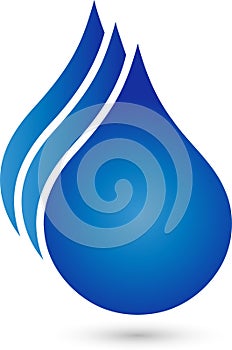Three drops, water and wellness logo