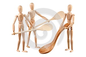 Three dummy and wooden spoons