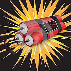 Three dynamites with clock exploding