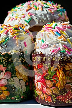 Three Easter cakes closeup