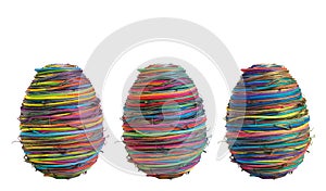 Three easter-eggs on white