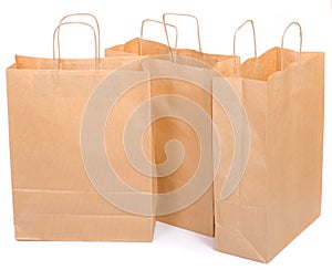 Three ecological paper bags