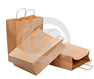 Three ecological paper bags