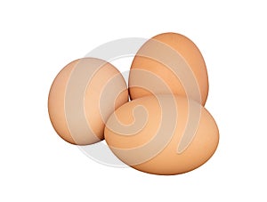 Three eggs isoleted on white background