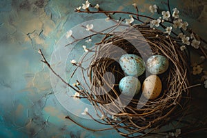 Three Eggs in a Nest Painting