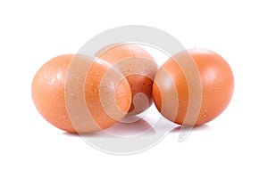 Three eggs on a table