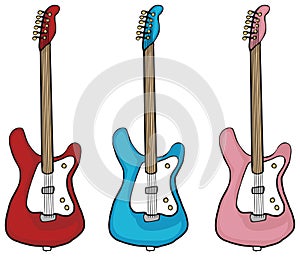 Three electric guitars photo