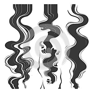 Abstract Swirling Black and White Graphic Design Elements Set photo
