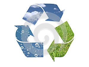 Three element recycling symbol photo