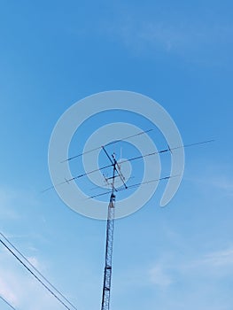 A three-element Yagi Uda antenna used for long-distance skywave communication in the shortwave bands