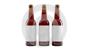 Three empty beer bottles