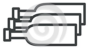 Three empty bottles, icon