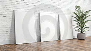 Empty frames against a textured wall photo