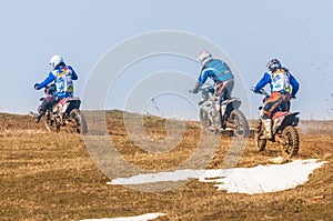 Three enduro racers
