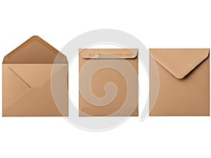 Three envelopes isolated on white background