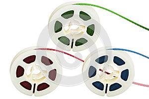 Three film tape reels