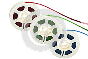 Three film tape reels