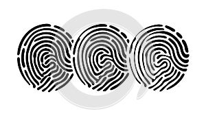 Three Fingerprints for Biometric Security, vector design Generative AI