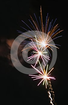 Three Firework Bursts photo