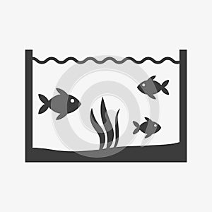 Three fish in the aquarium icon vector