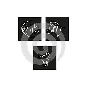 Three fish logos