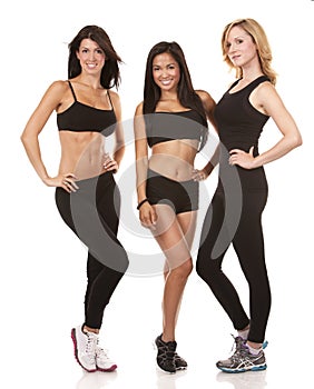 Three fitness women