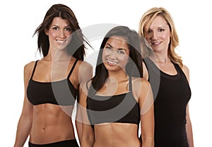 Three fitness women