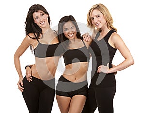 Three fitness women