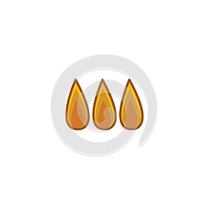 three flames. Vector illustration decorative design