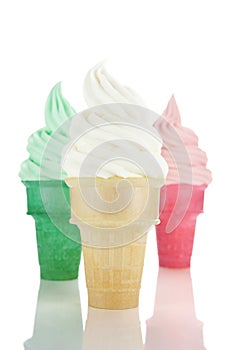 Three Flavors of Soft Serve Ice Cream