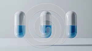 The floating blue capsules. AI generated