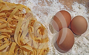 Three flour and eggs homemade pasta