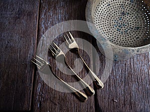 three forks and cutlery