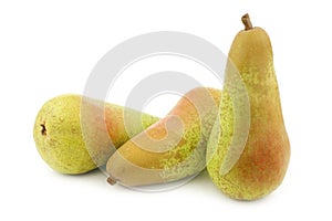 Three fresh abate pears