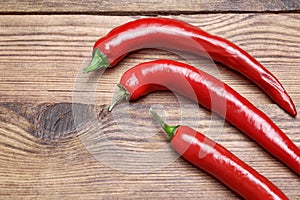 Three Fresh Red Hot Chili Peppers