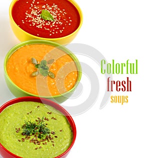 Three fresh soups