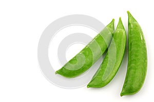 Three fresh sugar snaps