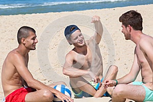 Three friends at beach