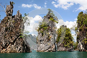 The Three Friends rocks. Cheow Lan Lake. Khao Sok National Park. Surat Thani province. Thailand