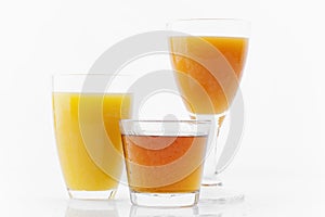 Three fruit juices