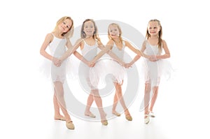 Three funny ballet dancers photo