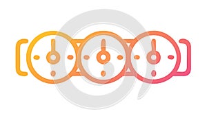 Three Gauges Meters Performance Dashboard Icon, vector design Generative AI