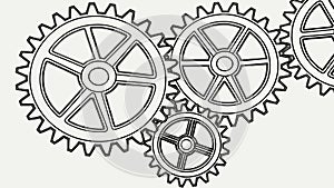 Three Gears Interconnected Mechanical System, vector design Generative AI