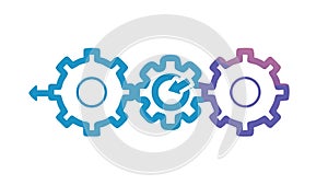 Three Gears Process Icon, Workflow and Development, vector design Generative AI