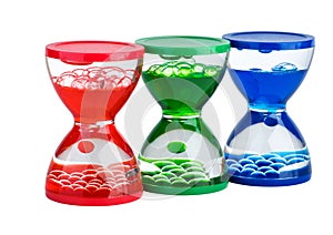 Three gel hourglasses