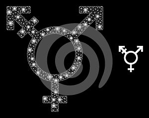 Three Gender Symbol - Bright Web Mesh with Light Spots